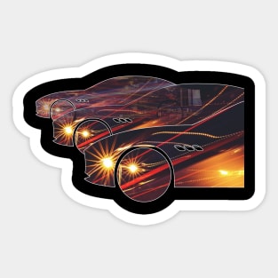 Trailing light trails Italian super sports cars Sticker